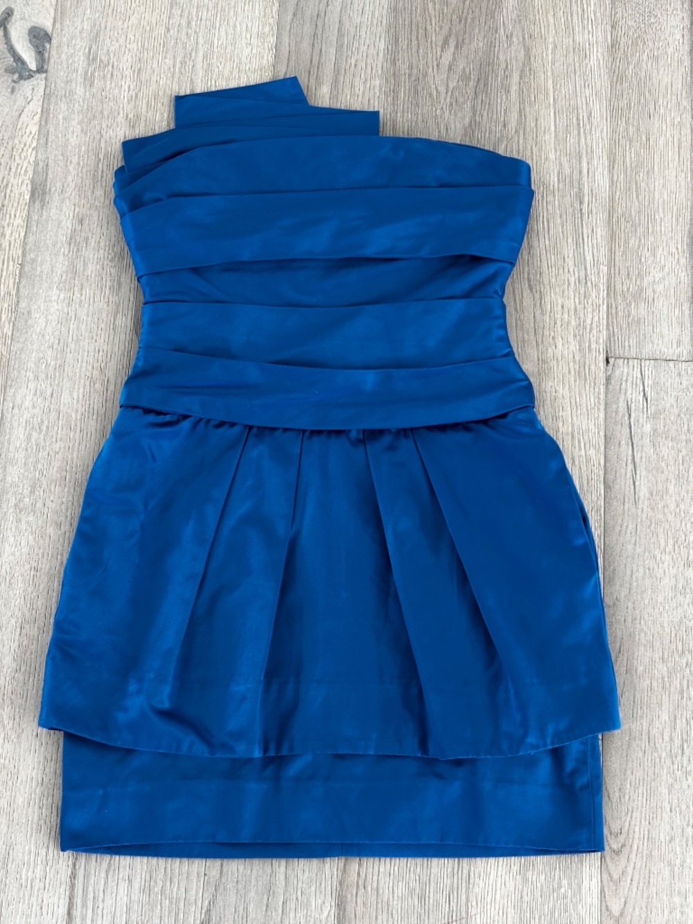 BCBGMaxAzria Strapless Peplum Mini Dress - Larkspur Blue Size 0 - Picture 3 of 10